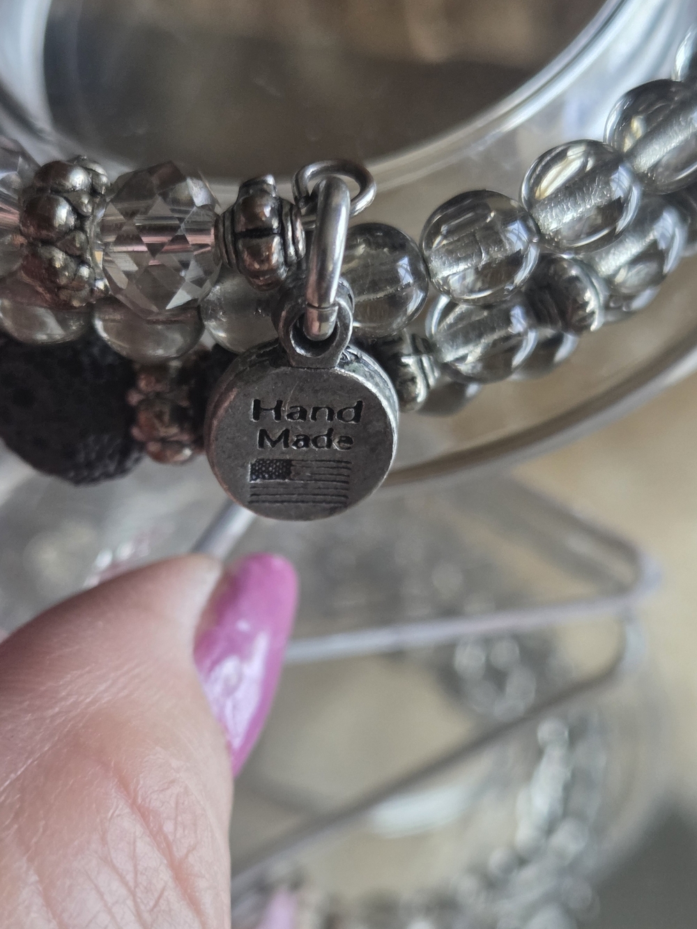 A Piece of My Heart Is in Heaven | Handmade Memorial Stretch Bracelet Stack - Picture 7 of 9
